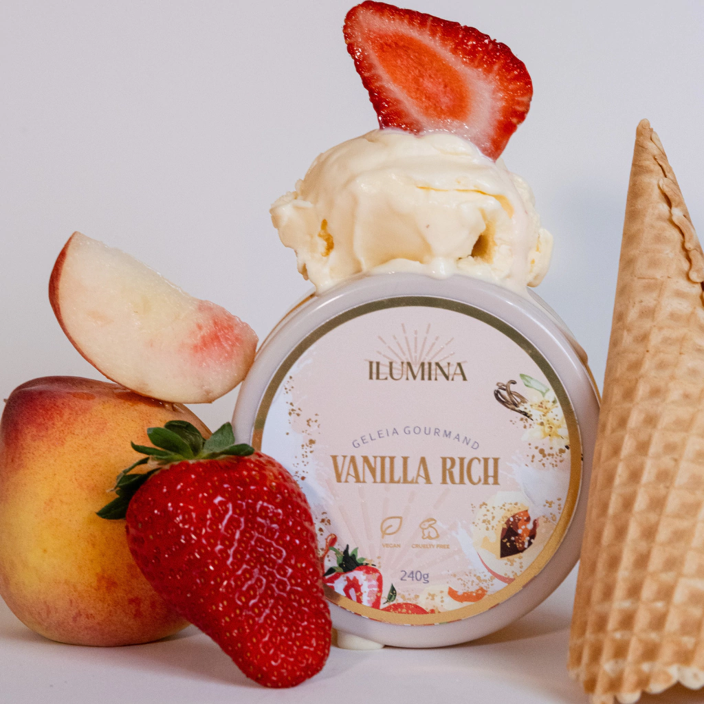 Geleia Vanilla Rich Ilumina Beauté com morangos e pêssego